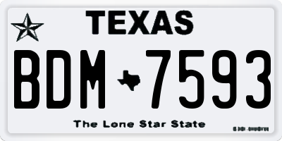 TX license plate BDM7593
