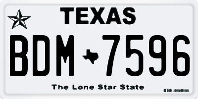 TX license plate BDM7596