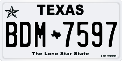TX license plate BDM7597