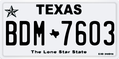 TX license plate BDM7603