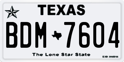 TX license plate BDM7604