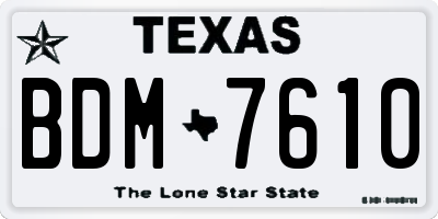 TX license plate BDM7610