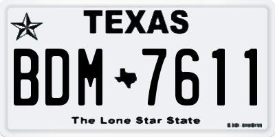 TX license plate BDM7611
