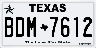 TX license plate BDM7612