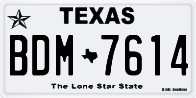 TX license plate BDM7614