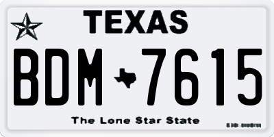 TX license plate BDM7615