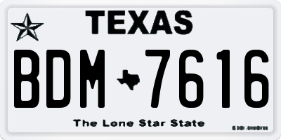 TX license plate BDM7616