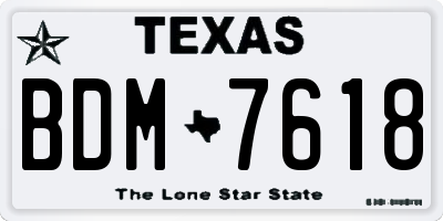 TX license plate BDM7618