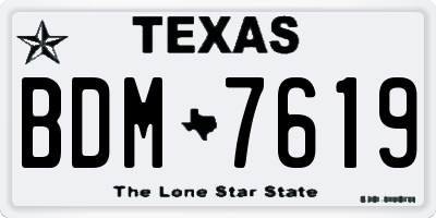 TX license plate BDM7619