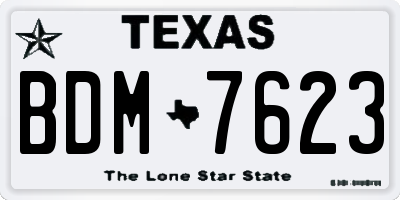 TX license plate BDM7623