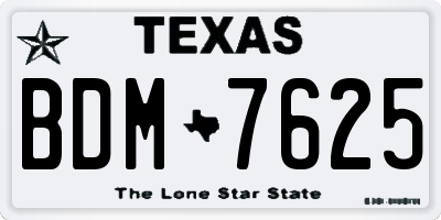 TX license plate BDM7625