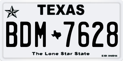 TX license plate BDM7628