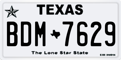 TX license plate BDM7629