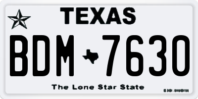 TX license plate BDM7630