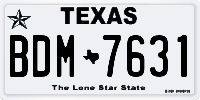 TX license plate BDM7631