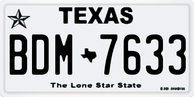 TX license plate BDM7633