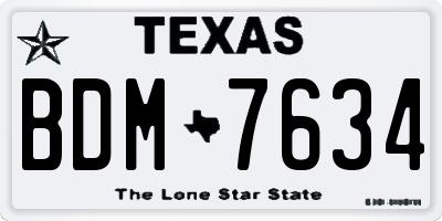 TX license plate BDM7634