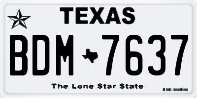 TX license plate BDM7637