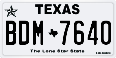 TX license plate BDM7640