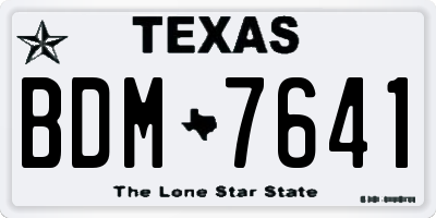 TX license plate BDM7641