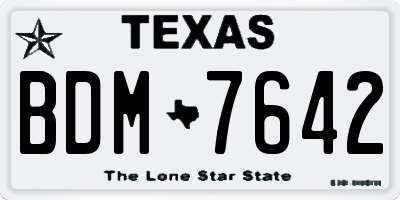 TX license plate BDM7642