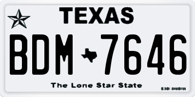 TX license plate BDM7646
