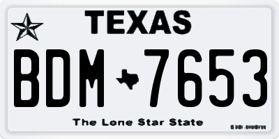 TX license plate BDM7653