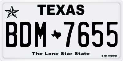 TX license plate BDM7655