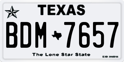 TX license plate BDM7657