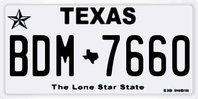 TX license plate BDM7660