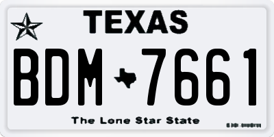 TX license plate BDM7661