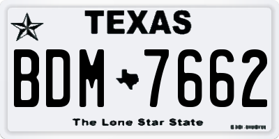TX license plate BDM7662