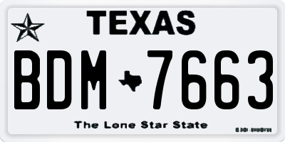 TX license plate BDM7663