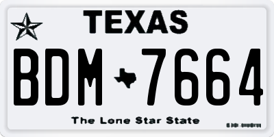 TX license plate BDM7664