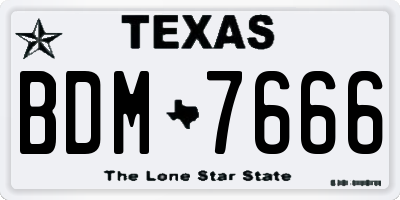 TX license plate BDM7666