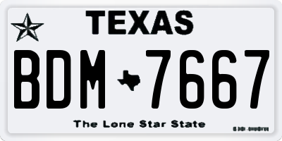 TX license plate BDM7667