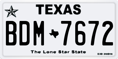 TX license plate BDM7672