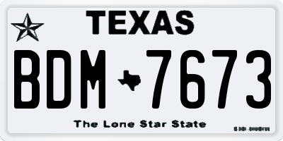 TX license plate BDM7673