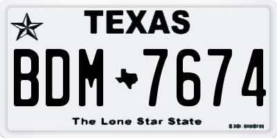 TX license plate BDM7674