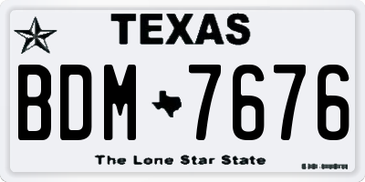 TX license plate BDM7676