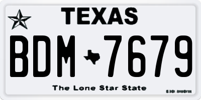 TX license plate BDM7679