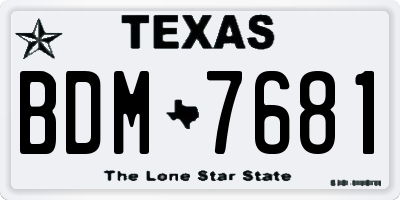 TX license plate BDM7681
