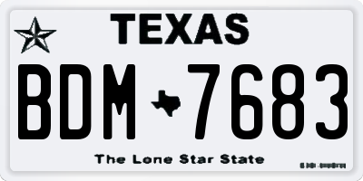 TX license plate BDM7683