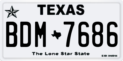 TX license plate BDM7686