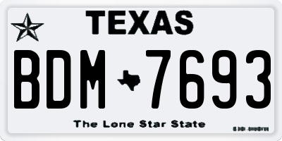 TX license plate BDM7693