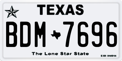TX license plate BDM7696