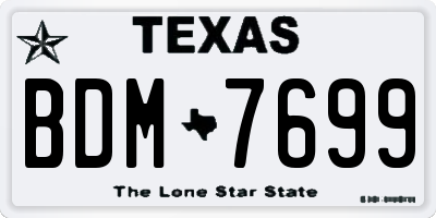 TX license plate BDM7699