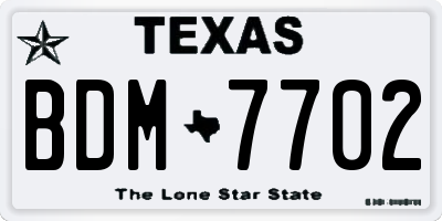 TX license plate BDM7702
