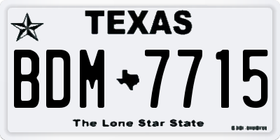 TX license plate BDM7715