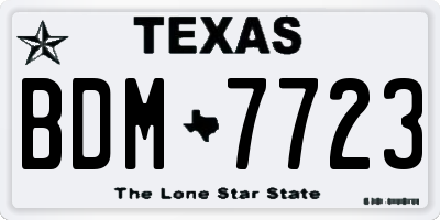 TX license plate BDM7723